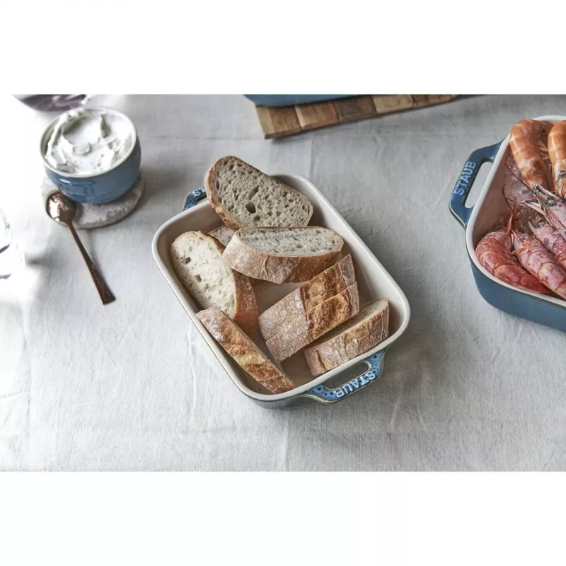 Staub 40508-172-0 keramikos stačiakampis kepimo indų rinkinys, 3 dalių, antikinio turkio spalvos