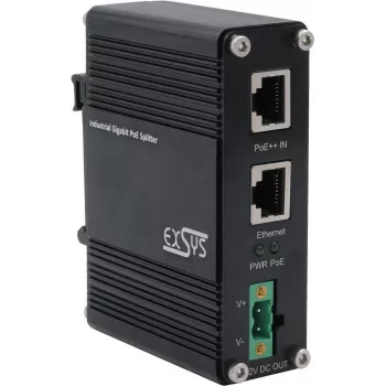 Exsys Industrie Ethernet PoE++ skirstytuvas 802.3at 12VDC/36W 10/100/1000Mbps - jungiklis - 1 Gbps