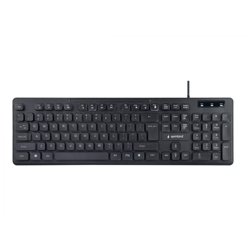 GEMBIRD KB-UML-02 belaidė multimedijos klaviatūra USB, ENG, juoda, su apšvietimu