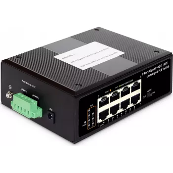 Digitus 7 prievadų Gigabit Ethernet tinklo PoE jungiklis, pramoninis, nevaldomas, 1 PD prievadas
