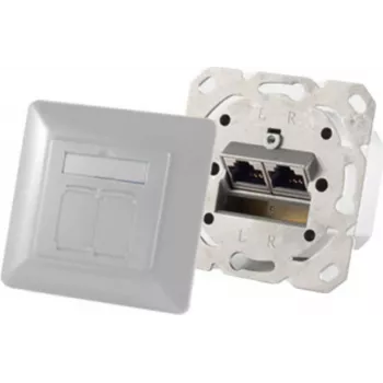 Švieslizdis 2 x RJ-45 ShiverPeaks 74280-PW – Cat6a, 500 MHz, perlamutriškai balta, metalinis korpusas