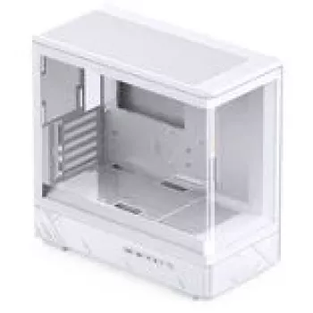Jonsbo D200 baltas mATX mid-tower korpusas su grūdintu stiklu ir Mini Temp ekranu
