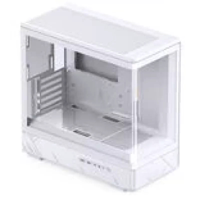 Jonsbo D200 baltas mATX mid-tower korpusas su grūdintu stiklu ir Mini Temp ekranu