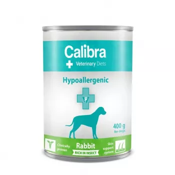 CALIBRA VD Dog Hypoallergenic Rabit&Insect šlapias šunų maistas - 400g