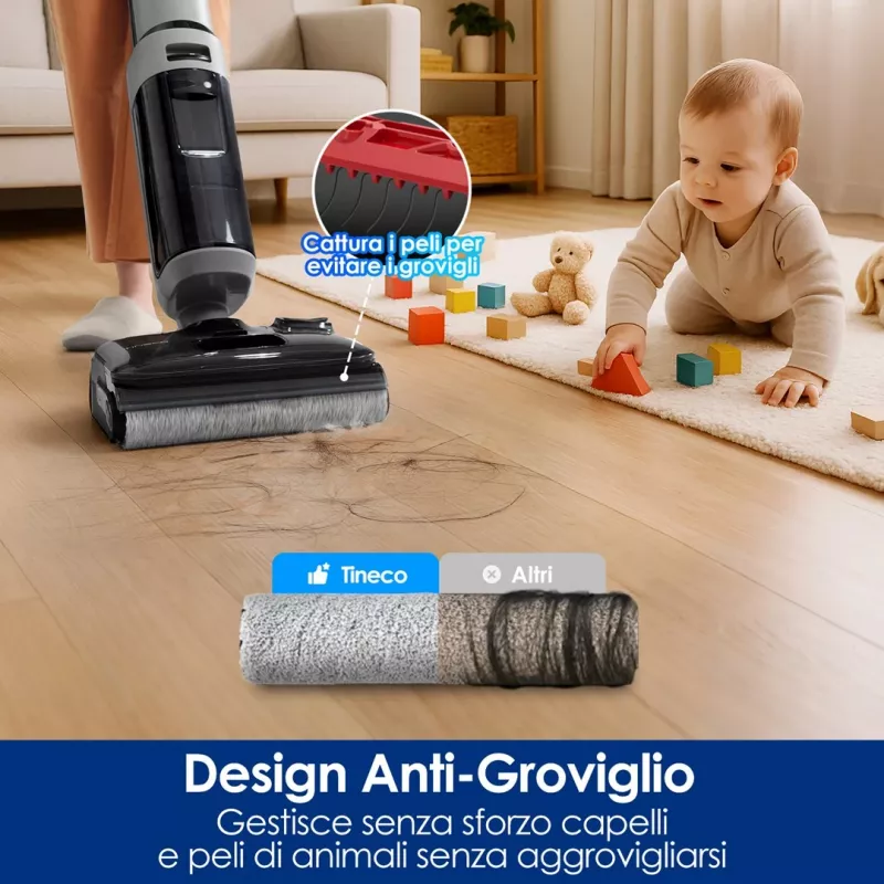 Belaidis grindų valytuvas Tineco Floor One i5 Stretch Plus – lengvas, šlapias ir sausas vertikalus grindų ploviklis