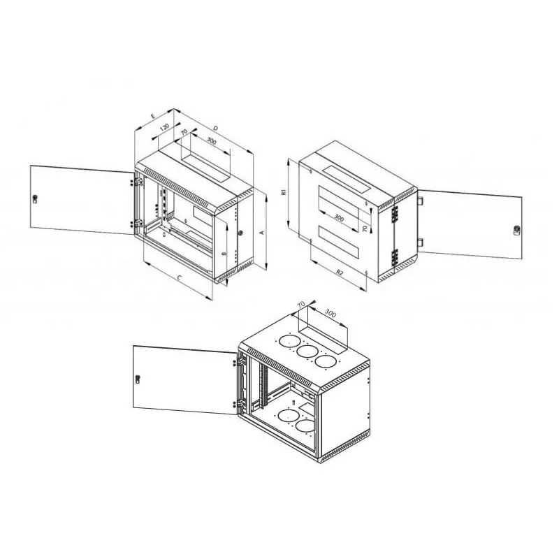 Sieninis stovas Triton 19 inch Rack Wall-mount 4U/250