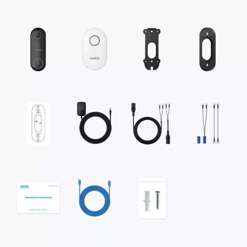 Reolink D340W vaizdo durų skambutis 5MP Wi-Fi asmens aptikimas dvipusis garsas