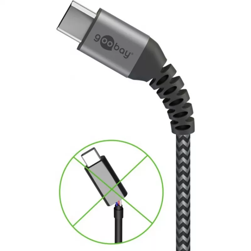 Goobay 49297 USB kabelis juodas