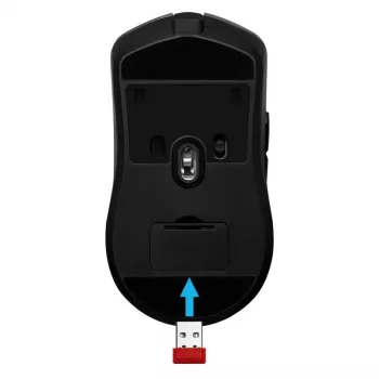Belaidė žaidimų pelė DEFENDER Demon GM-534 RF, ambidekstrinė, 3200 DPI, 5 mygtukai, 2.4 GHz USB-A nano imtuvas