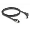 Tinklo kabelis DeLOCK RJ45 Cat.8.1 90° žemyn kampu / tiesus 2 m juodas