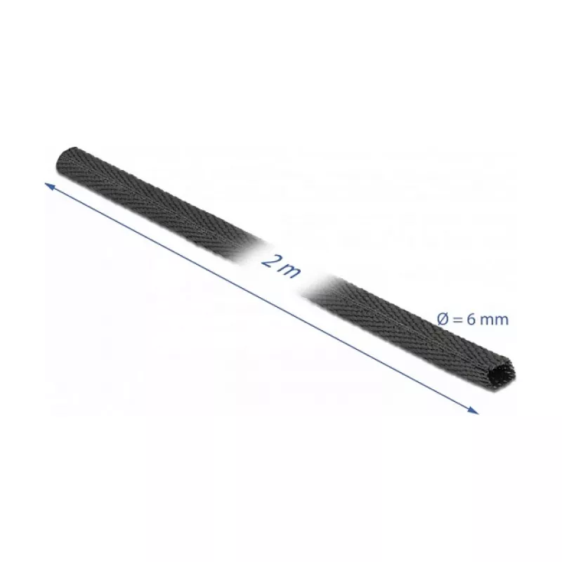Termosusitraukianti žarna DeLOCK 20791 2 m x 6 mm juoda