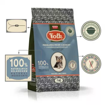 FOLK Small breeds Podhale-stiliaus ėrienos kepsnys su putpele ir petražolėmis - sausas šunų ėdalas - 7kg