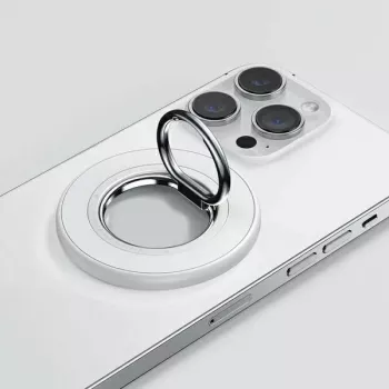 SODI dvipusis magnetinis žiedo stovas BM-350 Baltas suderinamas su MagSafe