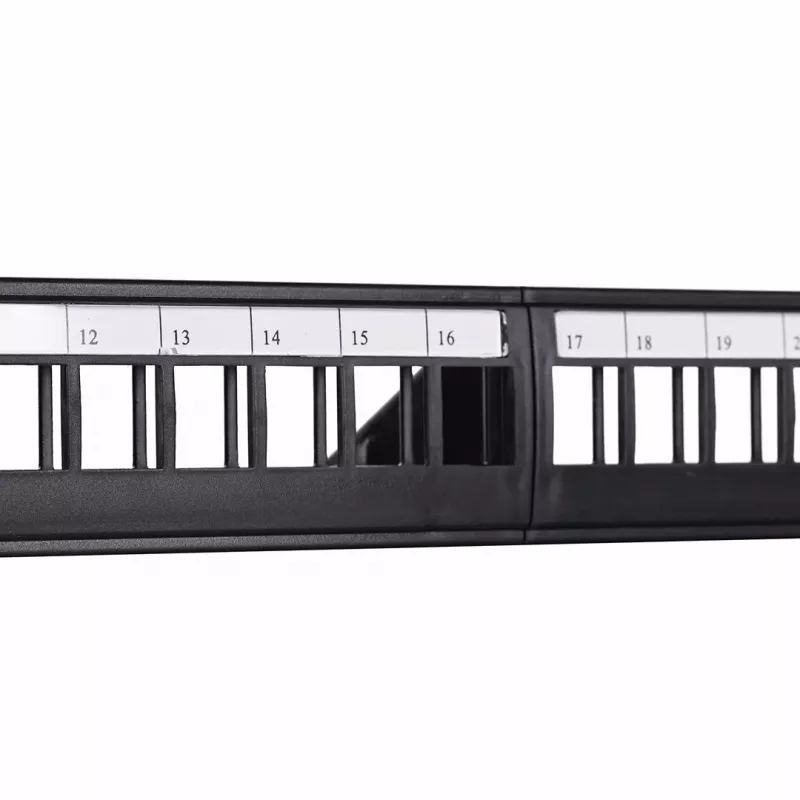 Patch panel 1U LANBERG PPKS-1124-B, 24 prievadai, 1U, ABS, juoda, 482,6×44,5×154 mm