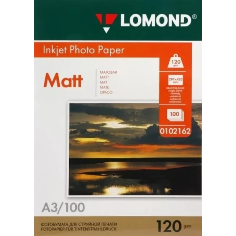 Lomond Photo Inkjet Popierius Matinis 120 g/m² A3, 100 lapų