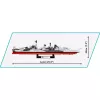 Konstrukcinis žaislas Cobi HMS Belfast 1:300 mastelio modelis COBI-4844, demonstruojamas istorinio Karališkojo laivyno lengvojo kreiserio modelis