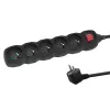 Prailginimo laidas ESPERANZA ELK215K – 3 m laidas, 5 Type E AC lizdai, vidaus patalpoms, juodas