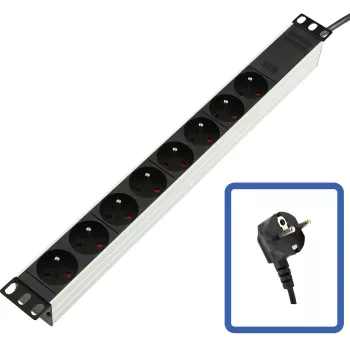 Maitinimo paskirstymo blokas Lanview TUPS032 juodas 4000W 8 lizdai 19 inch 510 mm