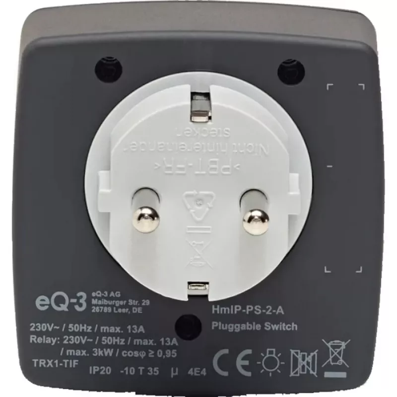 eQ-3 AG Homematic IP 161613A0, Vidiniam montažui, Antracito spalvos, Plastikinis, IP20, 70 mm