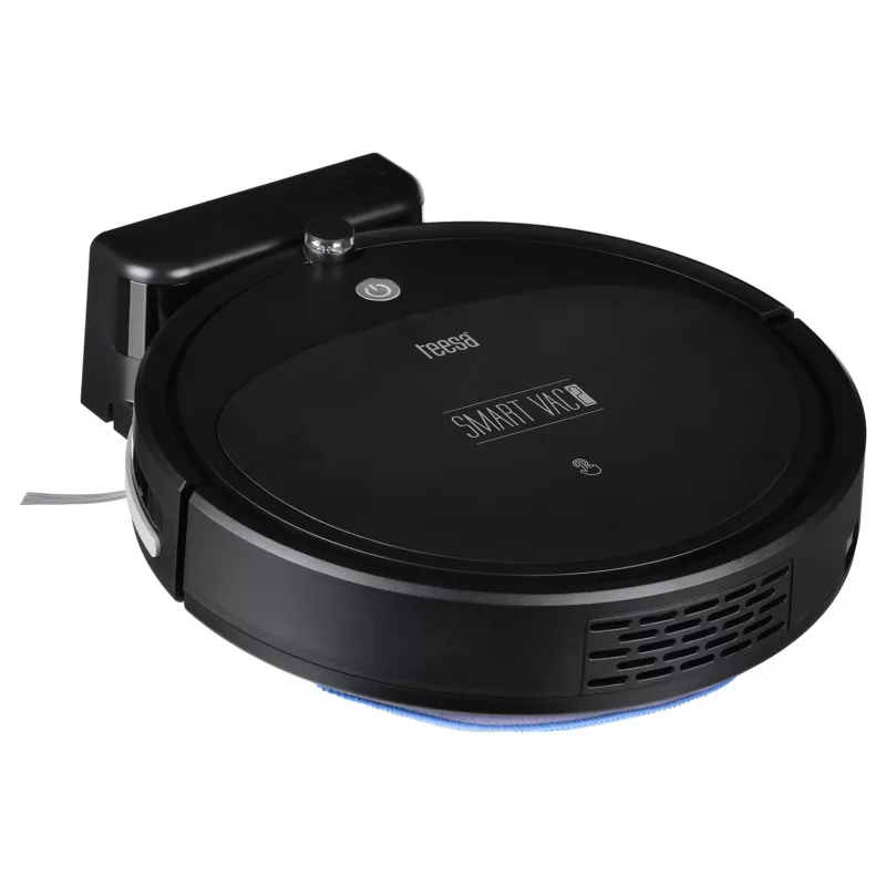 Robotas dulkių siurblys TEESA Smart VAC 2 – apvalus, juodas, 1000 Pa, 9,6 V/2000 mAh Li, 0,2 l, Wi-Fi, automatinis grįžimas