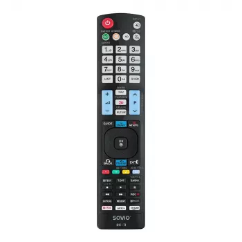 SAVIO RC-11 infraraudonųjų spindulių nuotolinio valdymo pultas LG televizoriui, juodas, veikimo nuotolis 10 m, palaiko 1 įrenginį