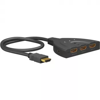 HDMI jungiklis 3 į 1 (4K @ 60Hz), juodas, su 55 cm laidu