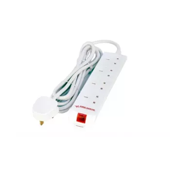 Microconnect MC-UKSURGESTRIP4-5M 4 lizdų apsauginis nuo viršįtampių ilgintuvas, 5 m, baltas