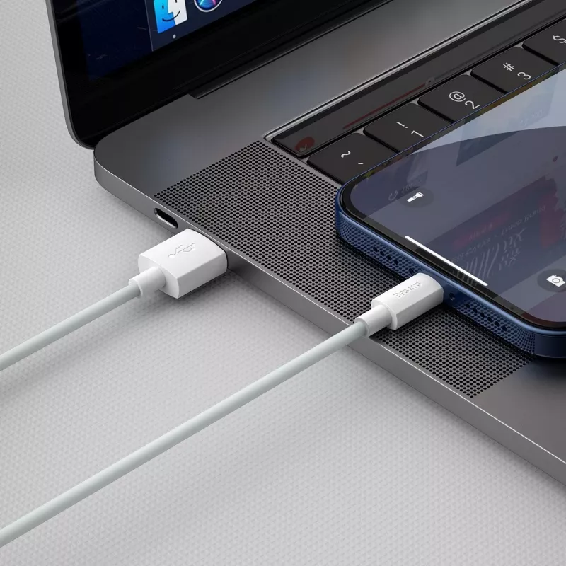 Baseus TZCALZJ-02 mobiliojo telefono kabelis Baltas 1.5 m USB A Lightning