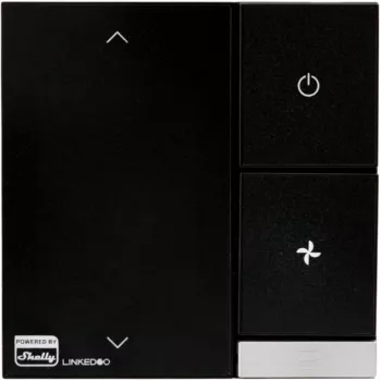 Išmanusis HVAC termostatas Shelly LinkedGo Black – skaitmeninis, Wi‑Fi (802.11b/g/n), 87×87×35 mm