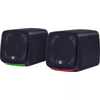 Kompiuteriniai garsiakalbiai DEFENDER J3 2.0 6W LED USB, 2×3W RMS, 90–20000 Hz, 3,5 mm, juodi