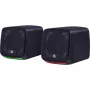 Kompiuteriniai garsiakalbiai DEFENDER J3 2.0 6W LED USB, 2×3W RMS, 90–20000 Hz, 3,5 mm, juodi