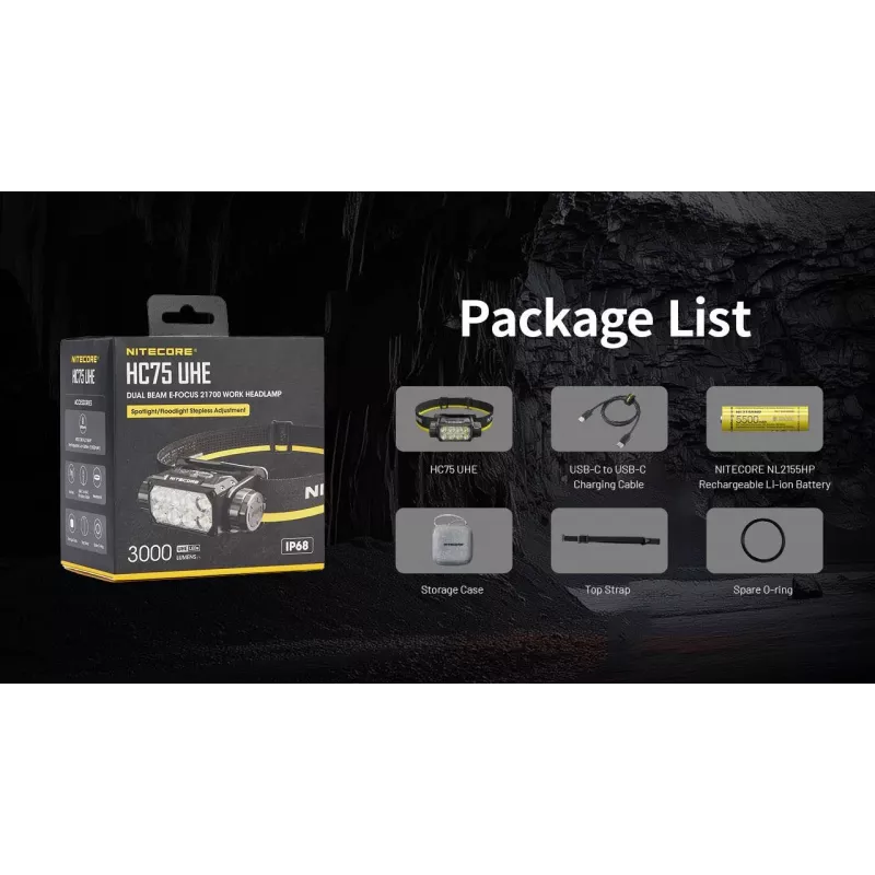 Žibintuvėlis ant galvos H Series 3000 Lumenų HC75 Uhe Nitecore