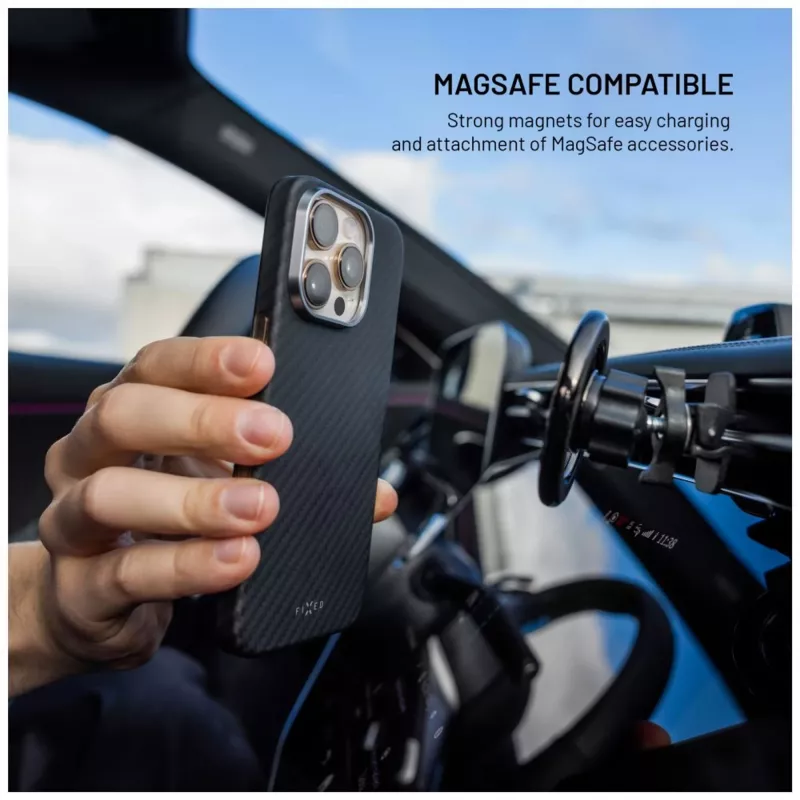 Apsauginis dėklas FIXED MagVelar, skirtas Apple iPhone 17 Pro, juodos spalvos