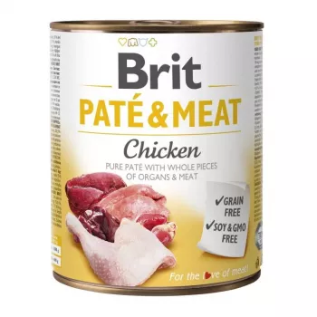 BRIT Paté & Meat su vištiena - šlapias šunų maistas - 800g