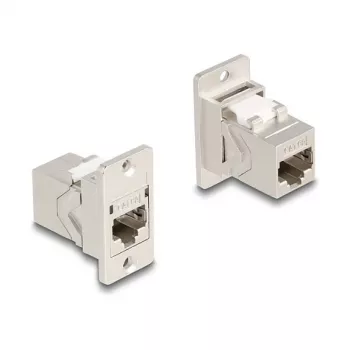 DeLOCK Panel Mount RJ45 Keystone modulis jungtis-jungtis Cat.6A metalinis kūginis