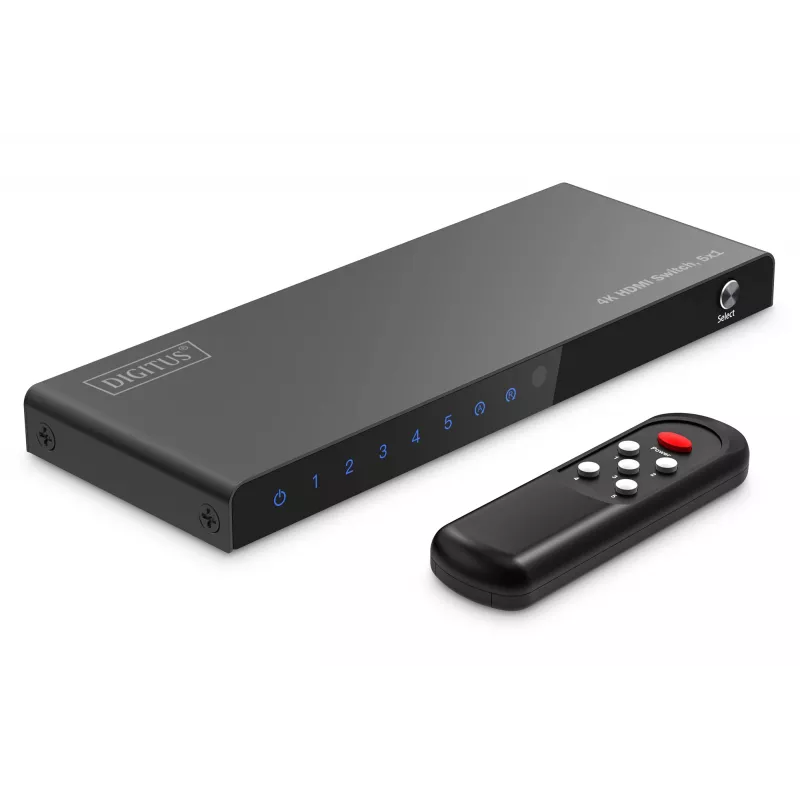 HDMI jungiklis DIGITUS DS-55332, 5x1, 4K@60Hz