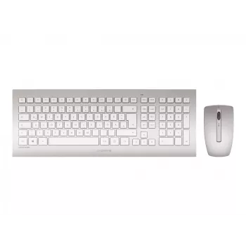 CHERRY DW 8000 belaidis rinkinys (klaviatūra + pelė) RF, QWERTZ vokiškas išdėstymas, sidabrinė, balta