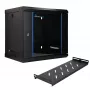 EXTRALINK LITE 9U 530×400 sieninis stelažo korpusas juodas su lentyna