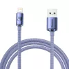 Baseus Crystal Shine laidas USB į Lightning, 2,4A, 2m (violetinis)