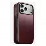 Mobilaus telefono dėklas Nomad Modern Leather Folio, skirtas iPhone 17 Pro Max – oda, TPU, PC, aliuminis, bordo spalvos, 16 cm (6,3 colio)