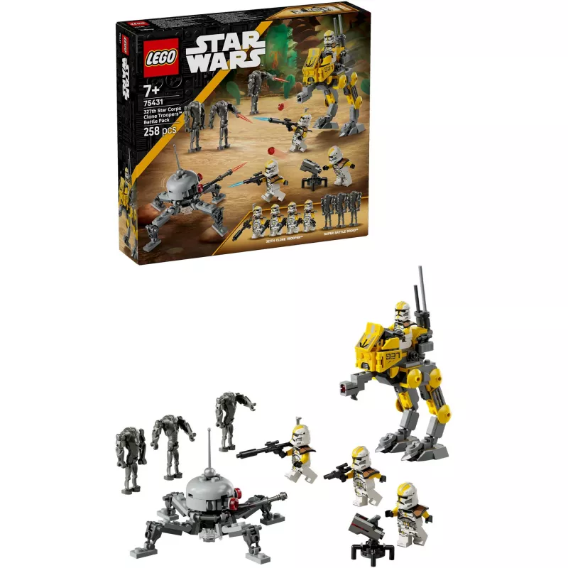 LEGO Star Wars 327-asis žvaigždžių korpusas klonų karių mūšis 75431 – 258 dalių, 7 minifigūrėlės, nuo 7 metų