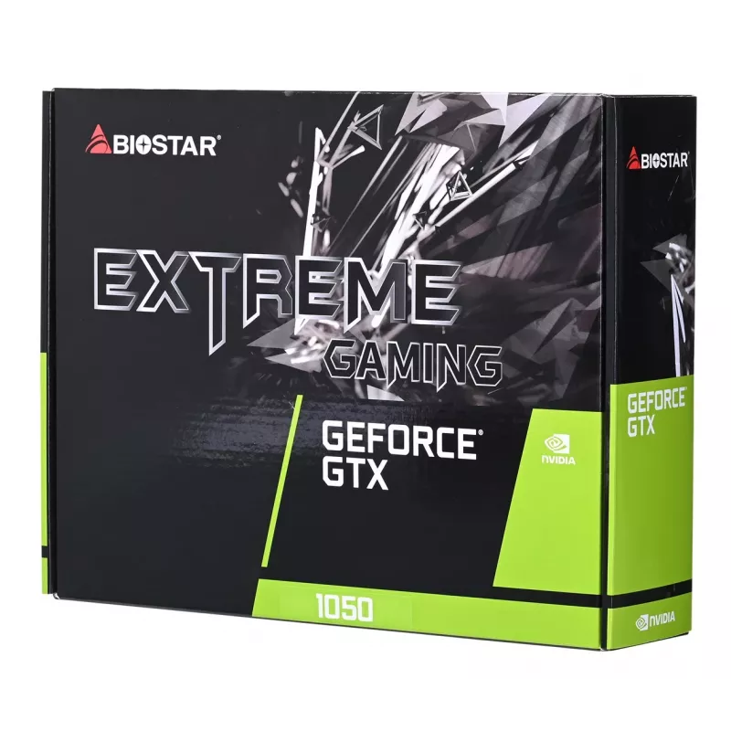 Diskreti vaizdo plokštė BIOSTAR GeForce GTX 1050 4 GB GDDR5, 1455 MHz boost, 128 bit, PCIe 3.0, 2 ventiliatoriai
