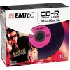 EMTEC Vinyl Look - 10 vnt. CD-R - 700 MB (80 min) 52x - mėlyna, geltona, alyvinė, žalia, rožinė - plonas jewel dėklas