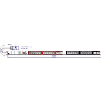 Bachmann 800.2336 1U maitinimo paskirstymo įrenginys, 28 lizdai, 32 A