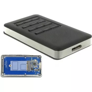 DeLOCK 42594 SSD dėklas M.2 SATA juodas sidabrinis