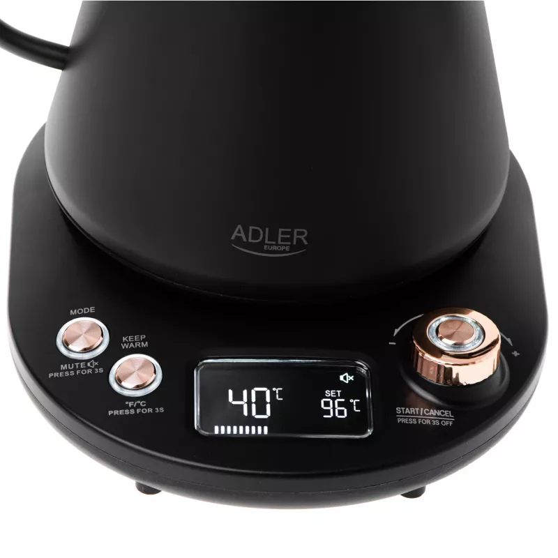 Adler AD 1349 Elektrinis virdulys su ilgu snapeliu 1.0L Juodas