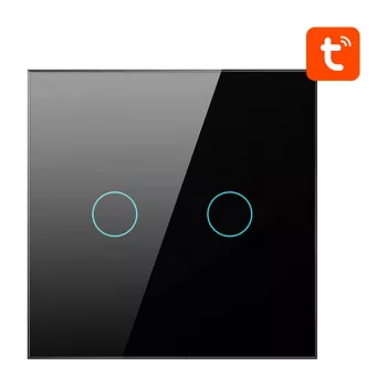 Išmanusis šviesos jungiklis Avatto ZTS02-EU-B2 ZigBee 2 krypčių juodas, montuojamas ant sienos, EU modelis