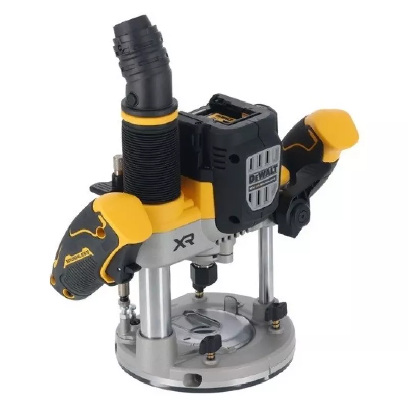 Plunginis frezatorius DeWalt DCW620NT-XJ, akumuliatorinis, bešepetėlis, 18 V, 1600 W, 11–23 tūkst. aps./min., 12,7 mm griebtuvas, dulkių išmetimas, LED, 3,6 kg, dėklas