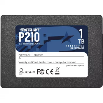2,5 colio SATA III SSD PATRIOT P210 1 TB – 500 MB/s skaitymas, 400 MB/s rašymas, 7 mm aukštis