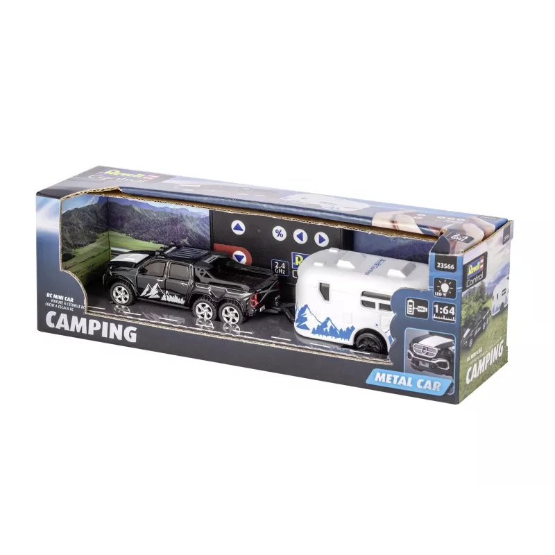 RC automobilis su kemperiu REVELL 23566 – mini nuotoliniu valdymu varomas modelis, maitinamas baterijomis, žaislinė transporto priemonė